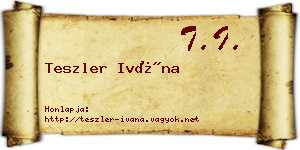 Teszler Ivána névjegykártya